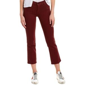 J Brand Women's Cropped Jeans in Burgundy
